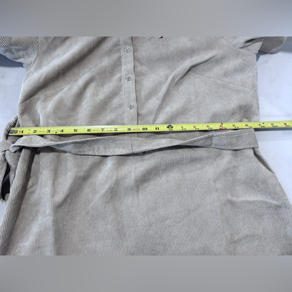 Tommy Hilfiger Taupe Button-Up Midi Dress - Picture 9 of 16